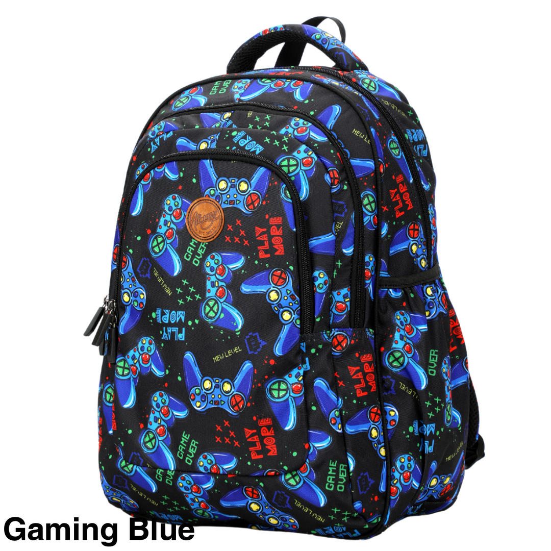 Alimasy School Backpack - Large Gaming Blue