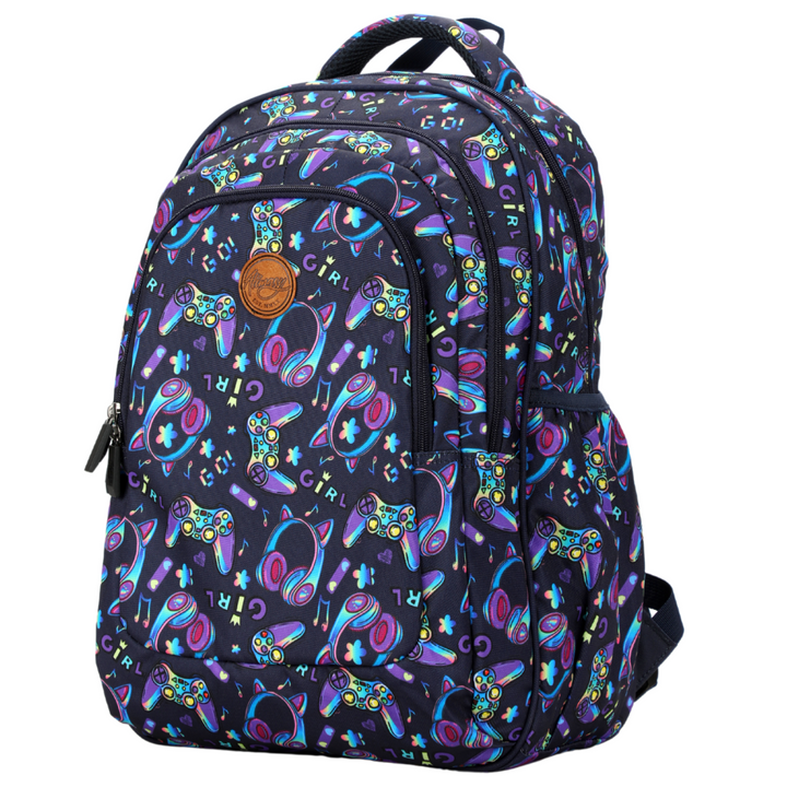 Alimasy School Backpack - Large Gaming Purple