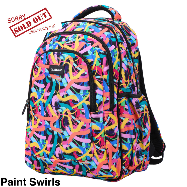Alimasy School Backpack - Large Paint Swirls