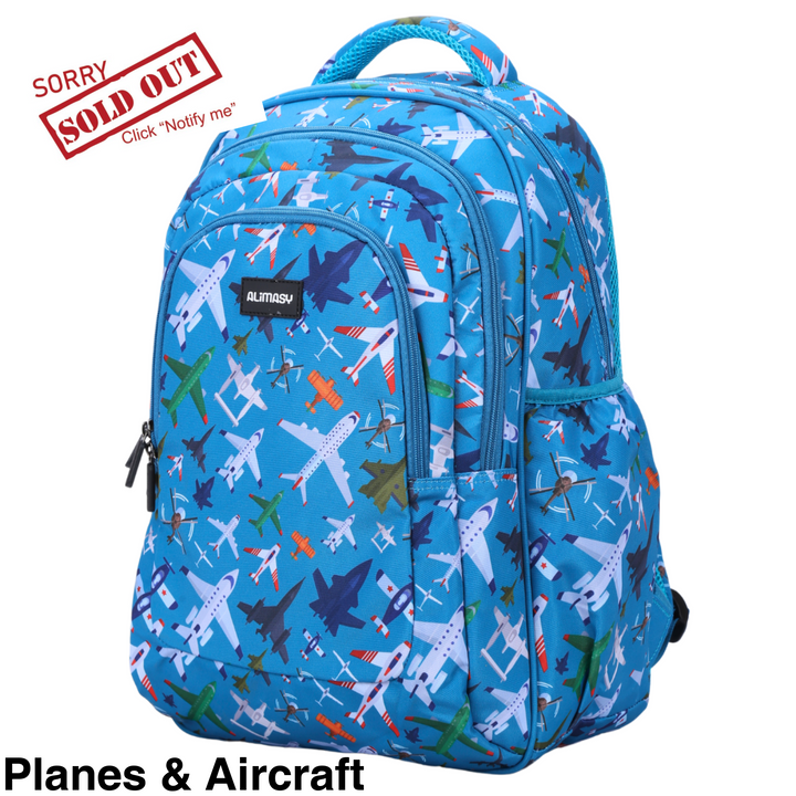 Alimasy School Backpack - Large Planes & Aircraft