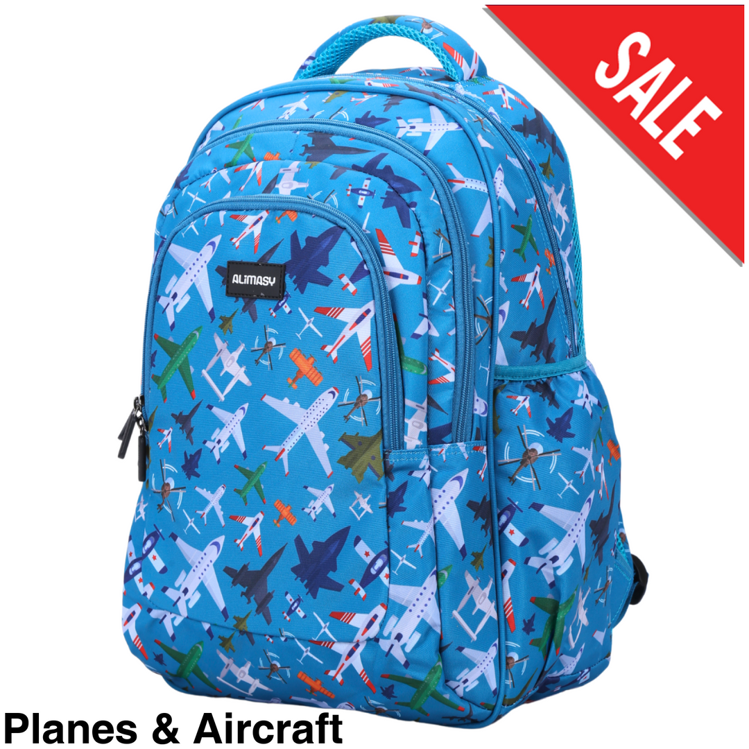 Alimasy School Backpack - Large Planes & Aircraft