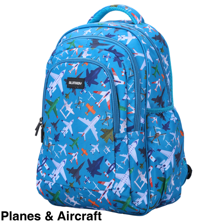 Alimasy School Backpack - Large Planes & Aircraft