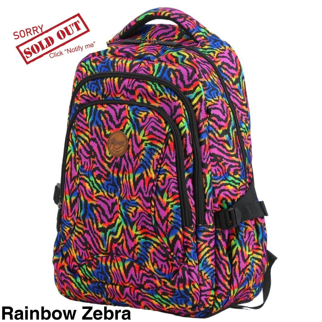 Alimasy School Backpack Rainbow Zebra