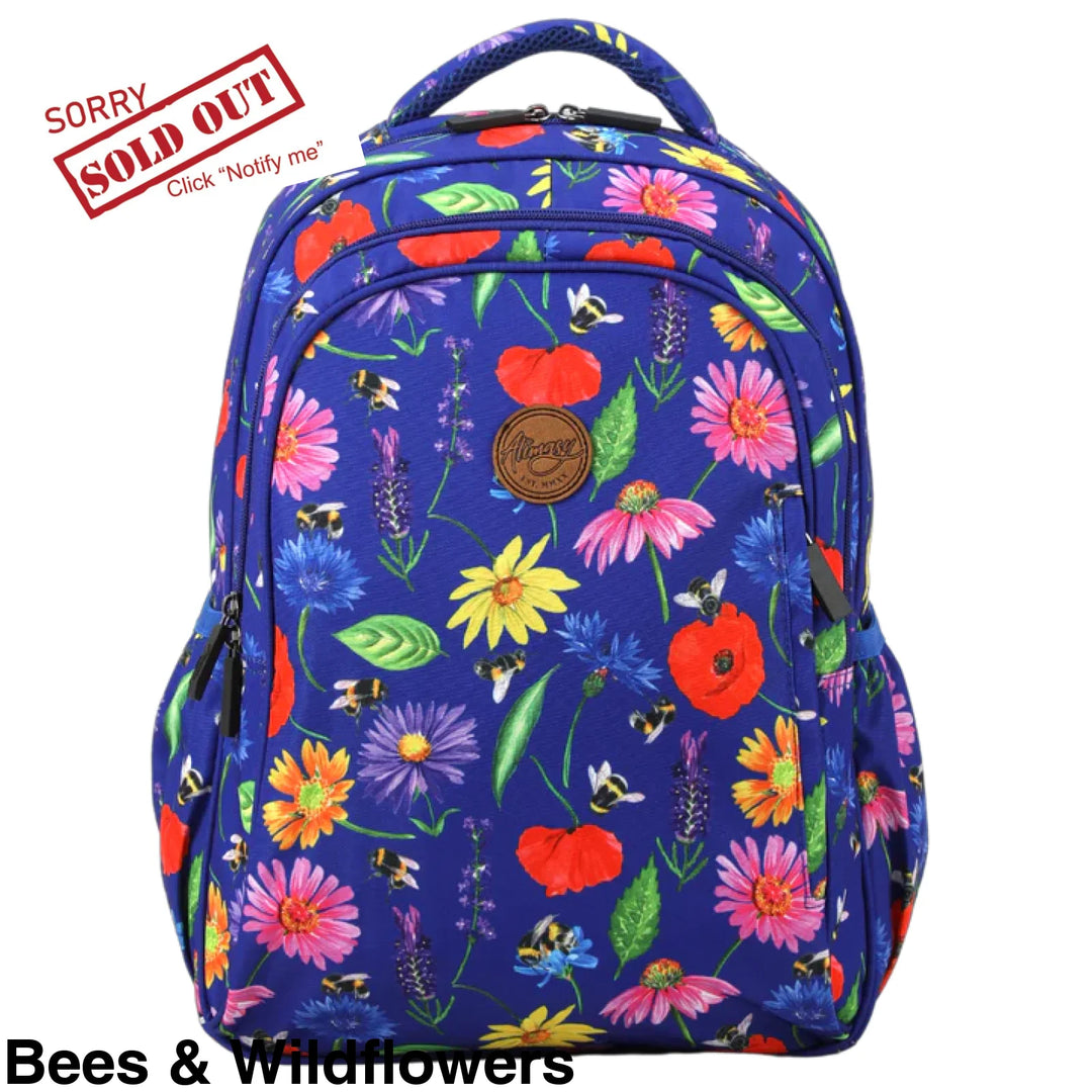 Alimasy School Backpack - Midsize Bees & Wildflowers