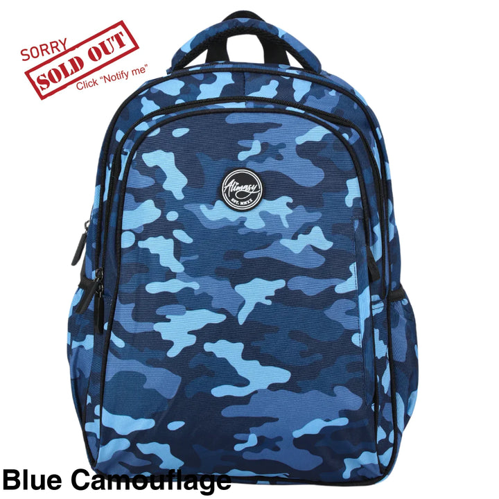 Alimasy School Backpack - Midsize Blue Camouflage