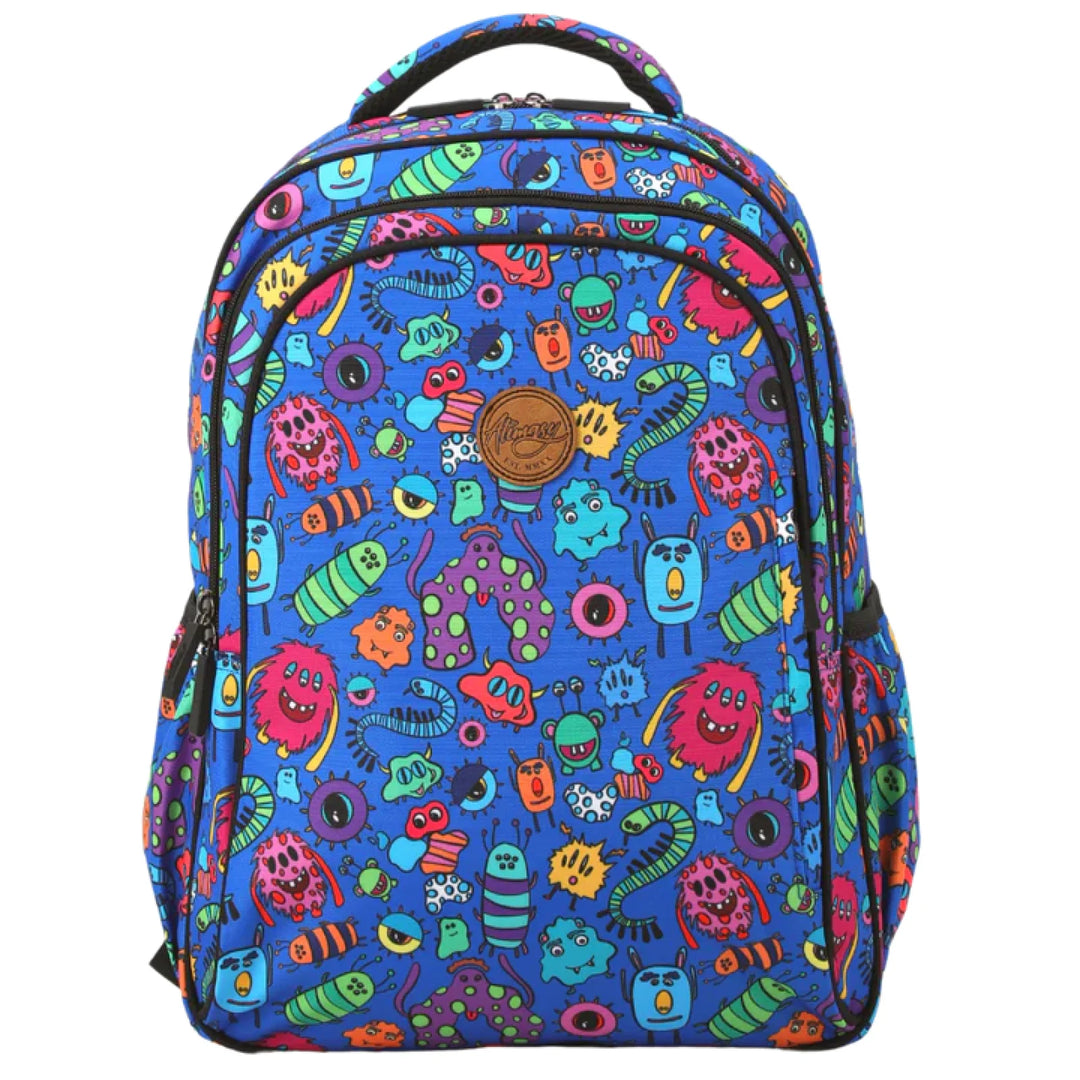 Alimasy School Backpack - Midsize Blue Monster