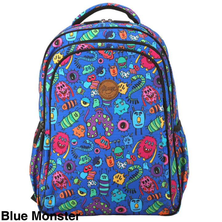 Alimasy School Backpack - Midsize Blue Monster