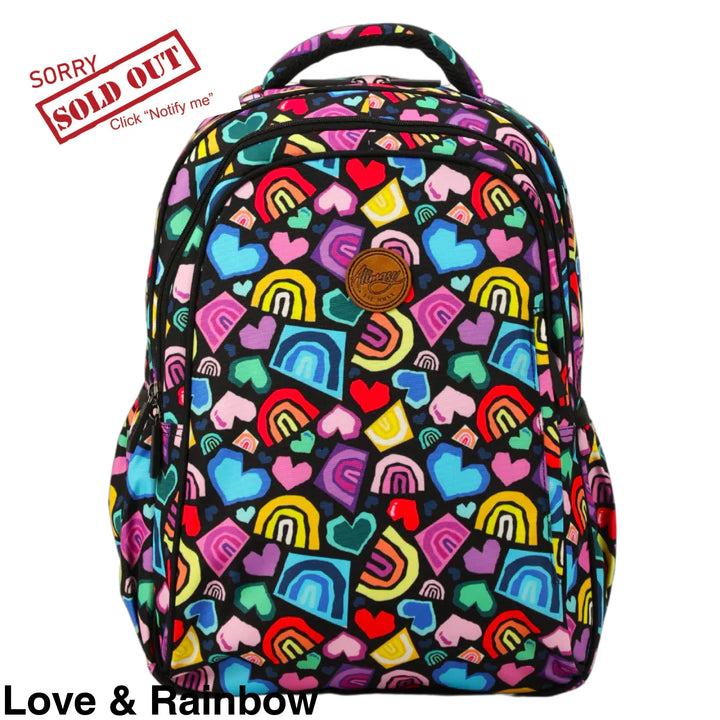 Alimasy School Backpack - Midsize Love & Rainbow