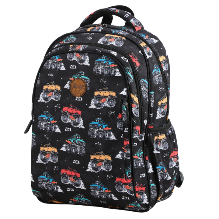 Alimasy School Backpack - Midsize Monster Trucks