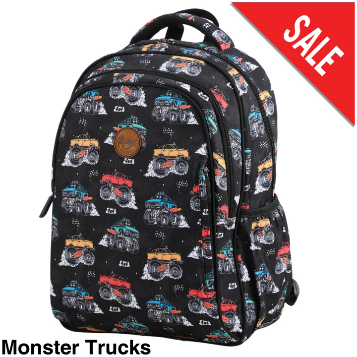 Alimasy School Backpack - Midsize Monster Trucks