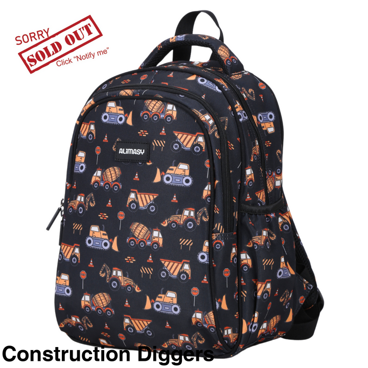 Alimasy Toddler/Kids Backpack - Small Construction Diggers