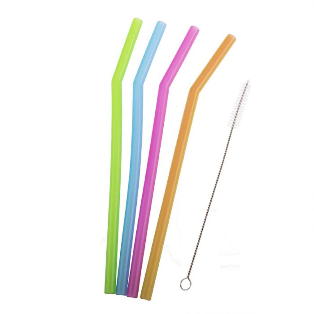 Appetito Silicone Bent Straw 4 Pack