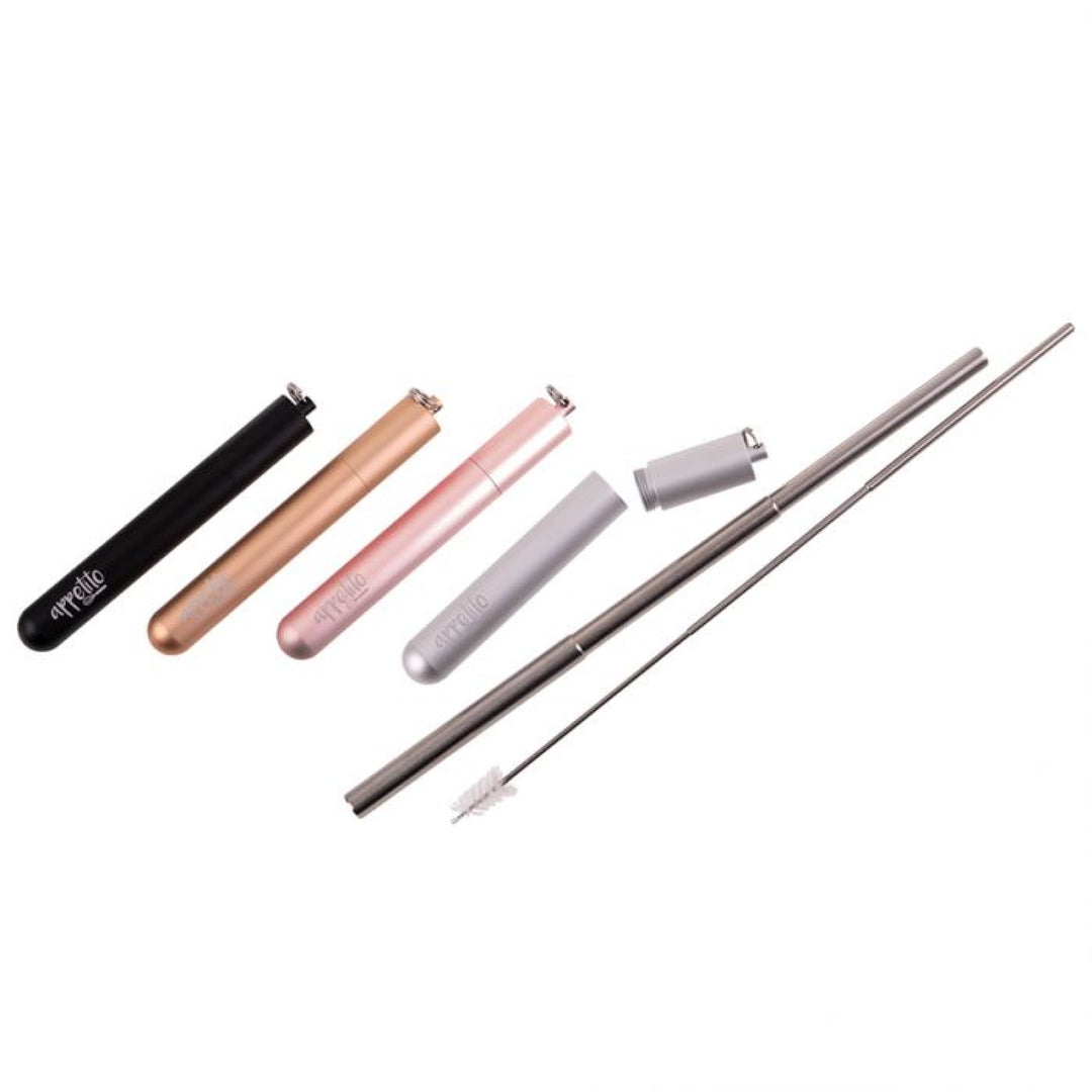 Appetito Stainless Steel Travel Straw Set