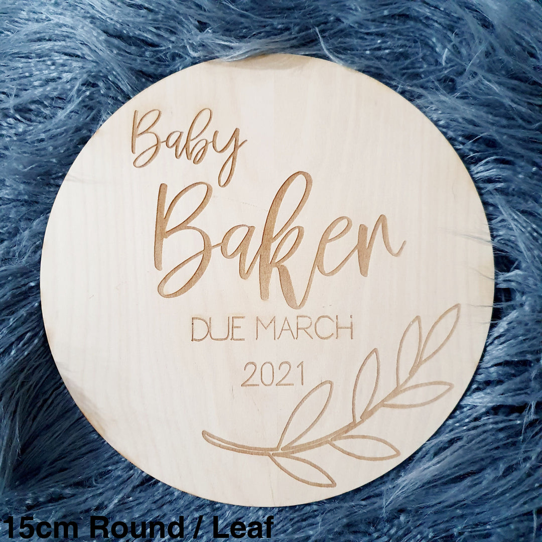 Baby X Pregnancy Announcement Plaque - Leaf