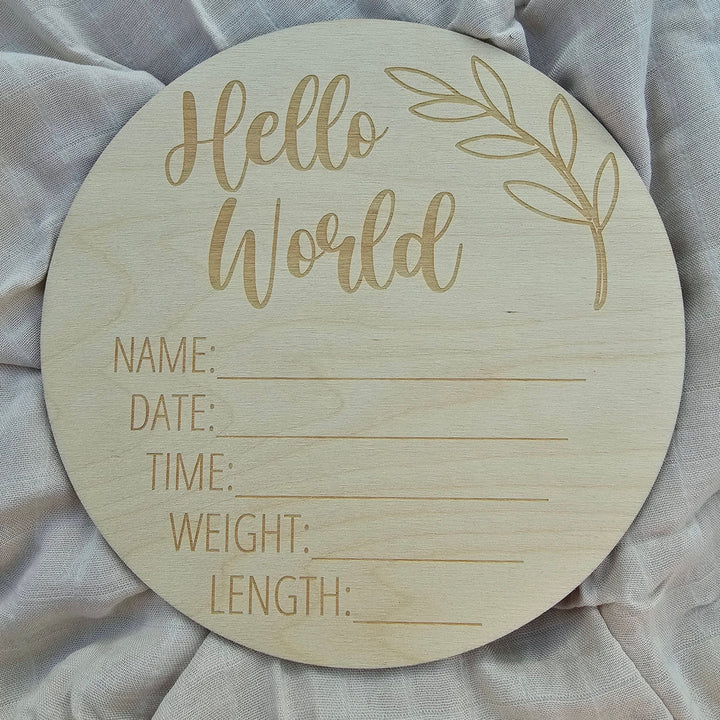 Hello World Announcement Plaque - Leaf