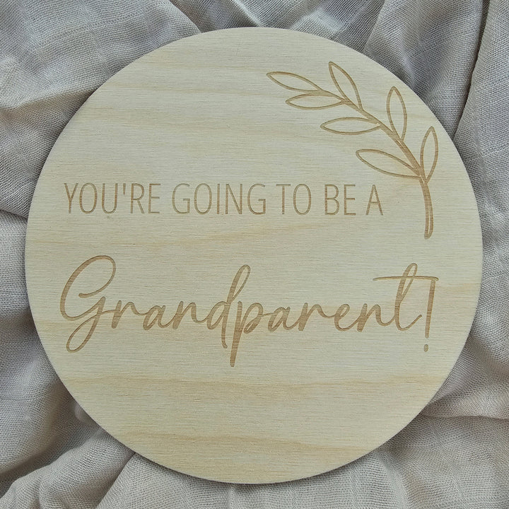 Assorted Family Announcement Plaques 10Cm Round / Youre Going To Be A - Grandparent