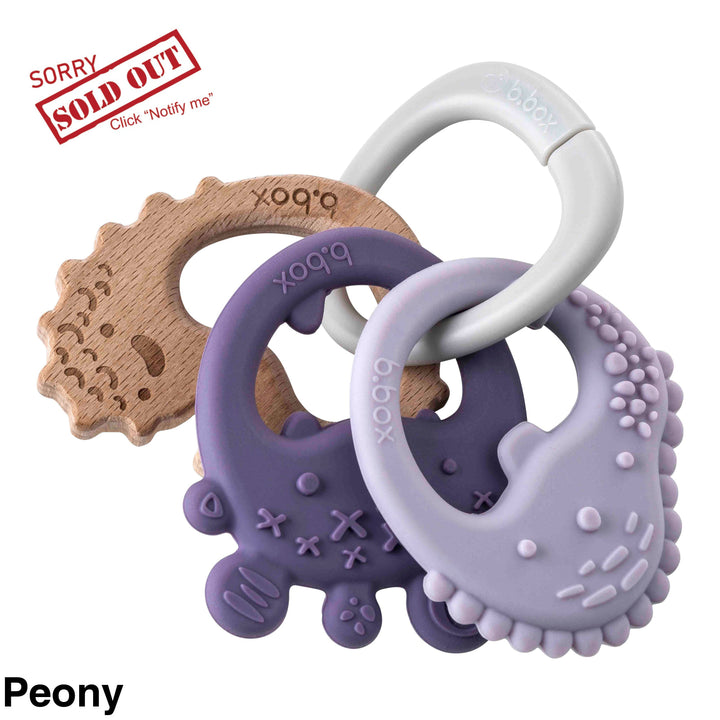 B.box Trio Teether Peony