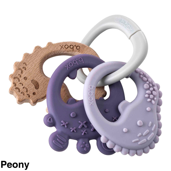 B.box Trio Teether Peony