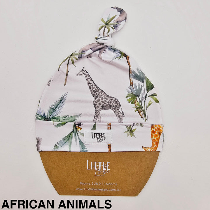 Bamboo Baby Beanie - Assorted African Animals Beanies & Topknot Headbands