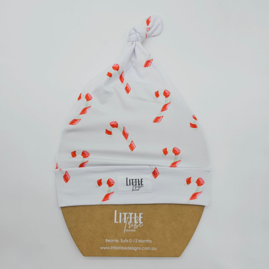 Bamboo Baby Beanie - Assorted Christmas Candy Cane Beanies & Topknot Headbands