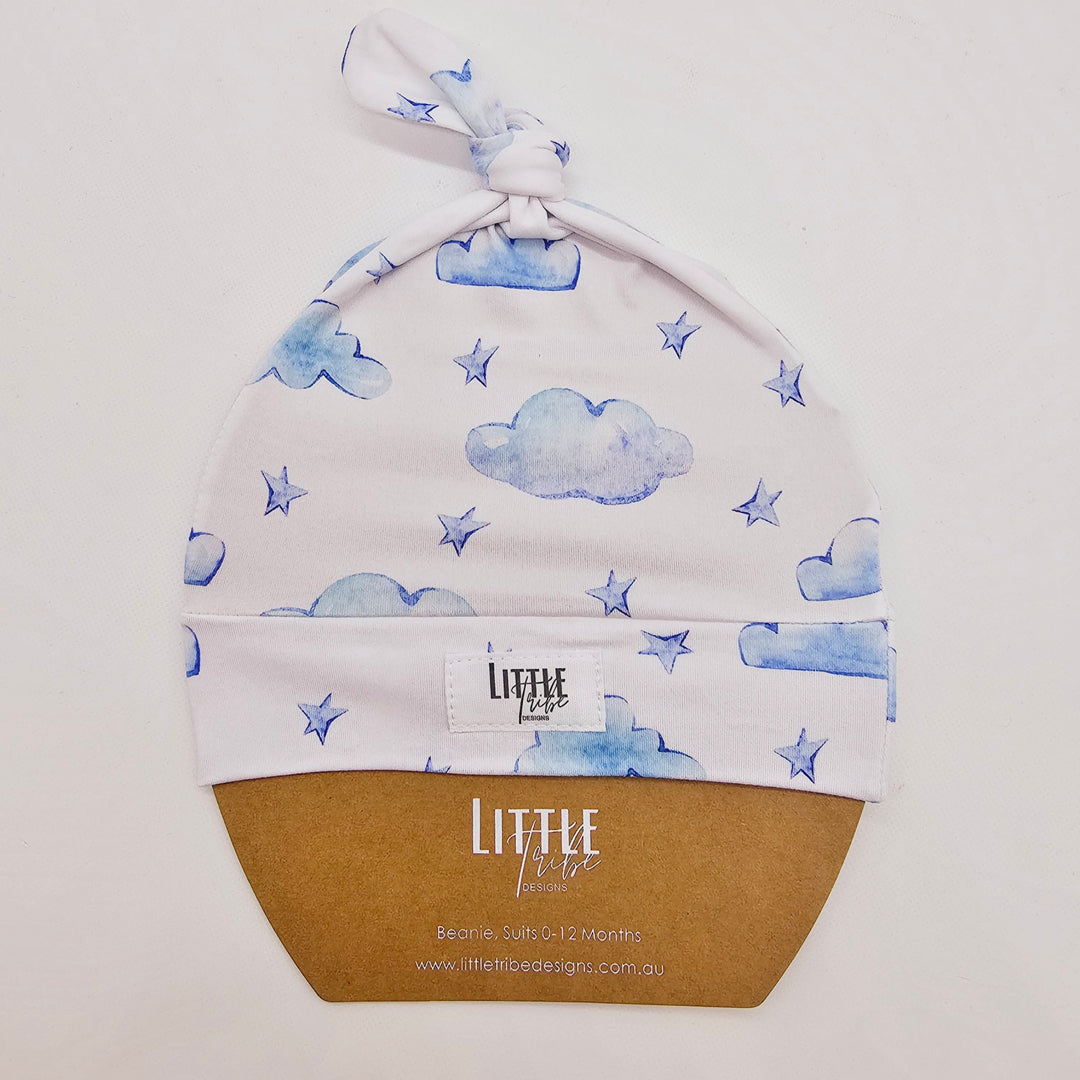 Bamboo Baby Beanie - Assorted Clouds Beanies & Topknot Headbands