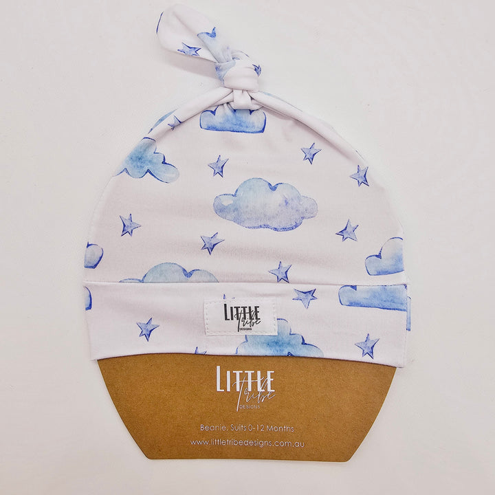 Bamboo Baby Beanie - Assorted Clouds Beanies & Topknot Headbands
