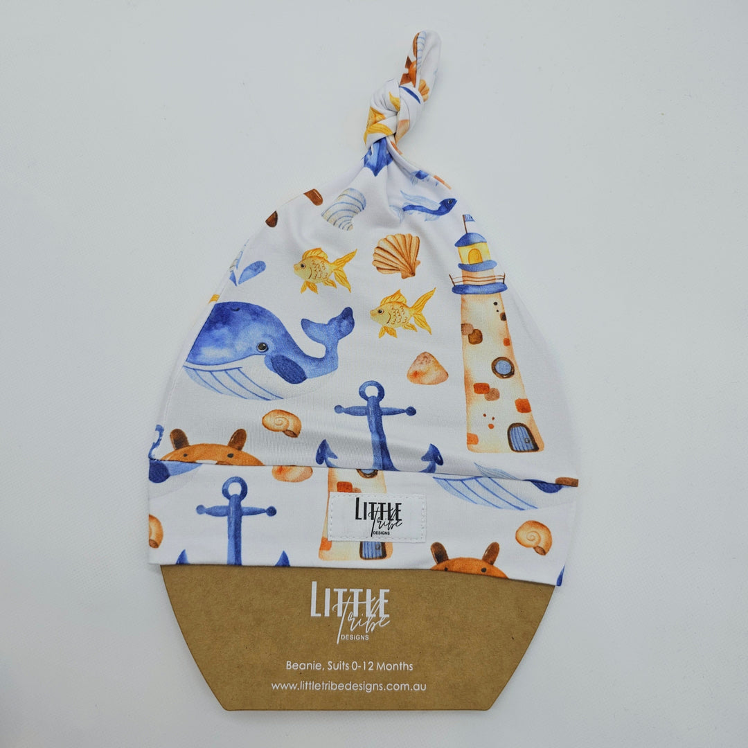 Bamboo Baby Beanie - Assorted Nautical Beanies & Topknot Headbands