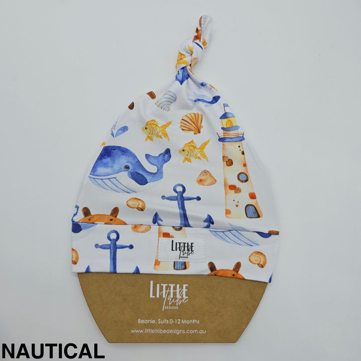 Bamboo Baby Beanie - Assorted Nautical Beanies & Topknot Headbands