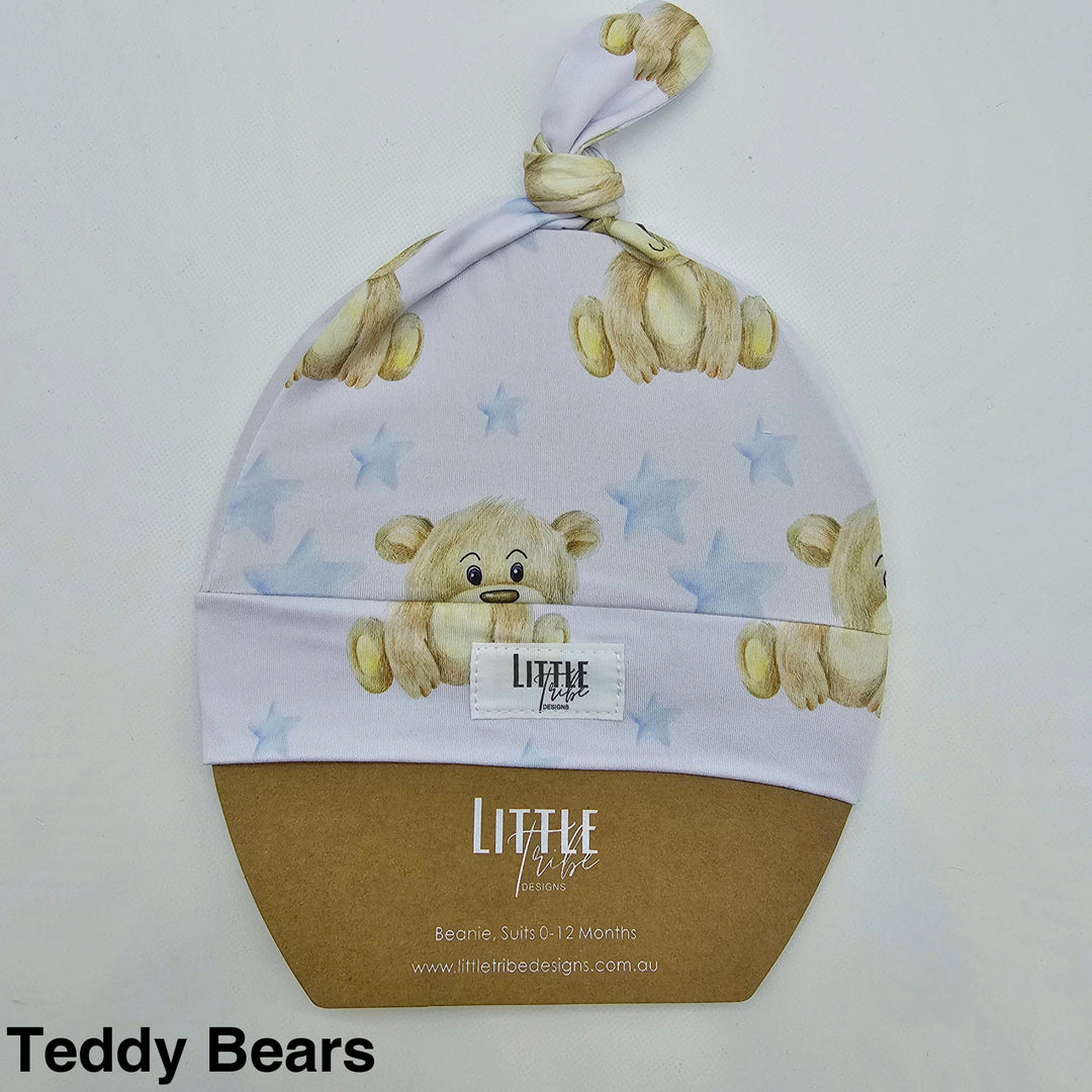 Bamboo Baby Beanie - Assorted Teddy Bears Beanies & Topknot Headbands