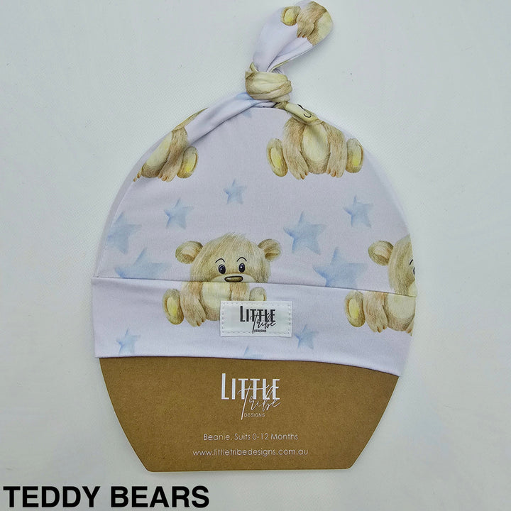 Bamboo Baby Beanie - Assorted Teddy Bears Beanies & Topknot Headbands