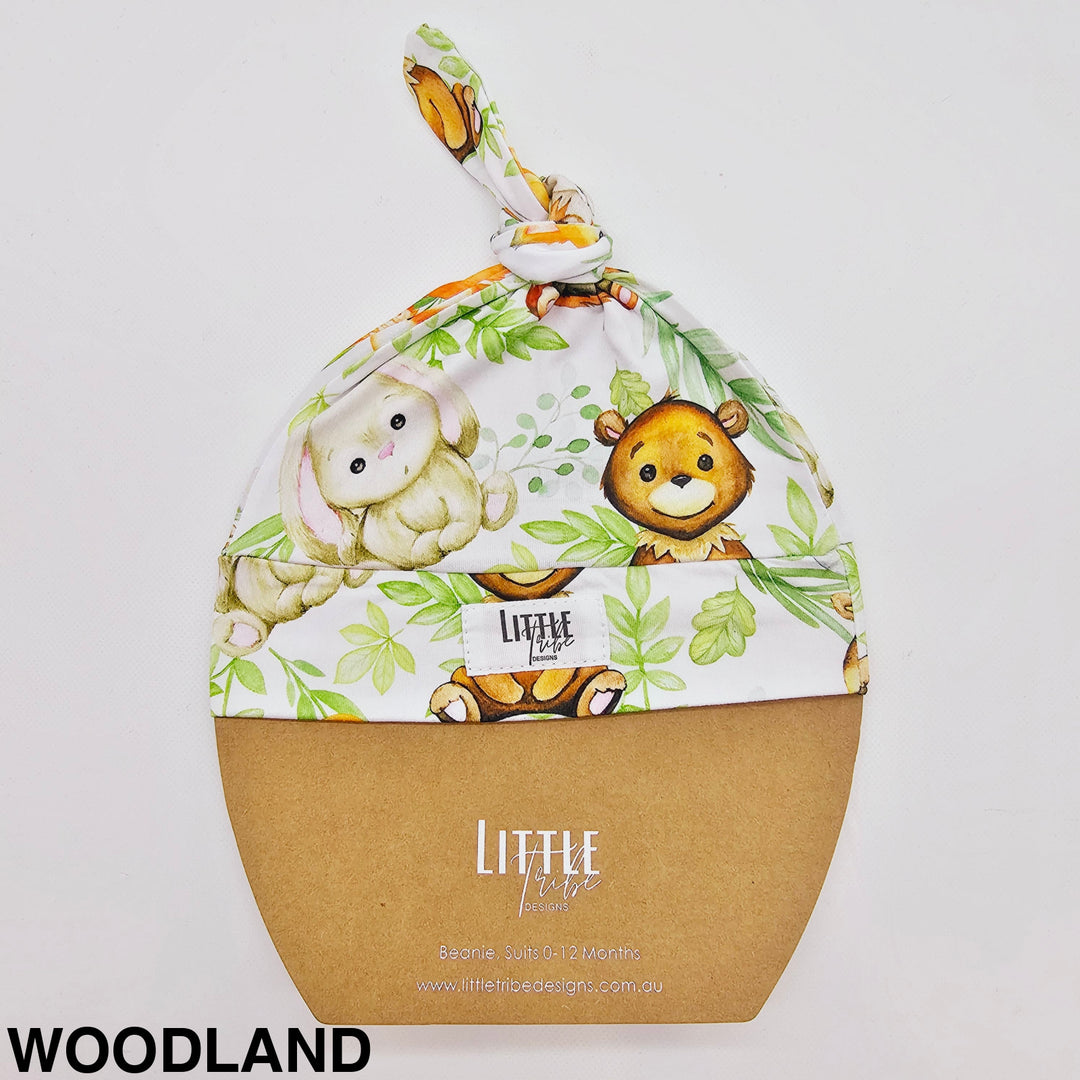 Bamboo Baby Beanie - Assorted Woodland Beanies & Topknot Headbands