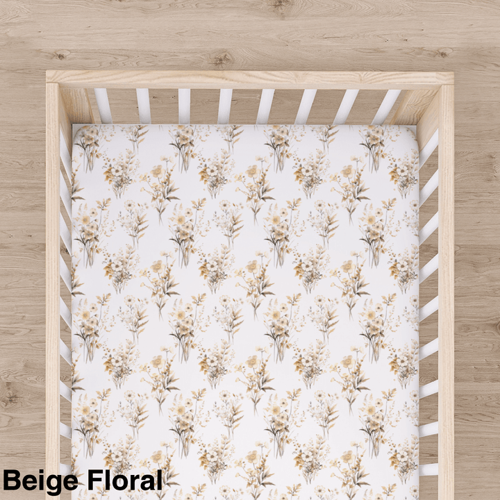 Bamboo Cot Sheet - Assorted Beige Floral Wraps