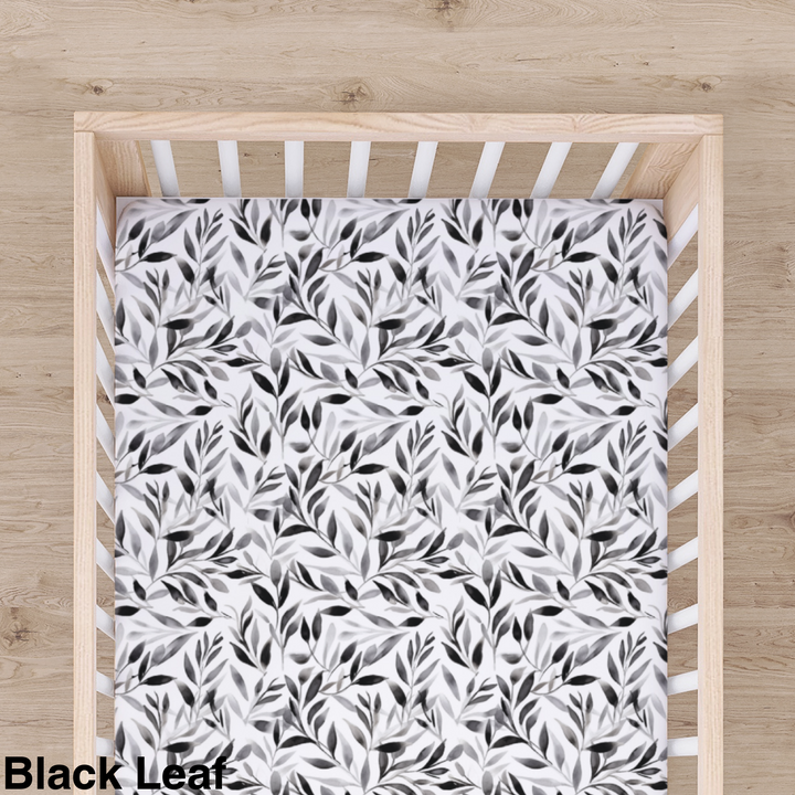 Bamboo Cot Sheet - Assorted Black Leaf Wraps