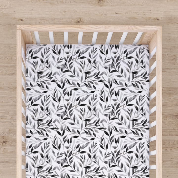 Bamboo Cot Sheet - Assorted Black Leaf Wraps