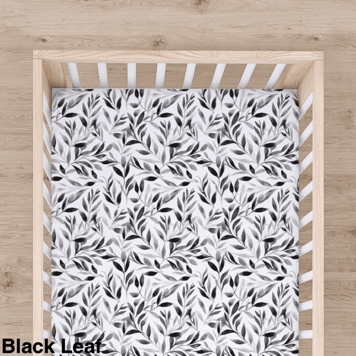 Bamboo Cot Sheet - Assorted Black Leaf Wraps