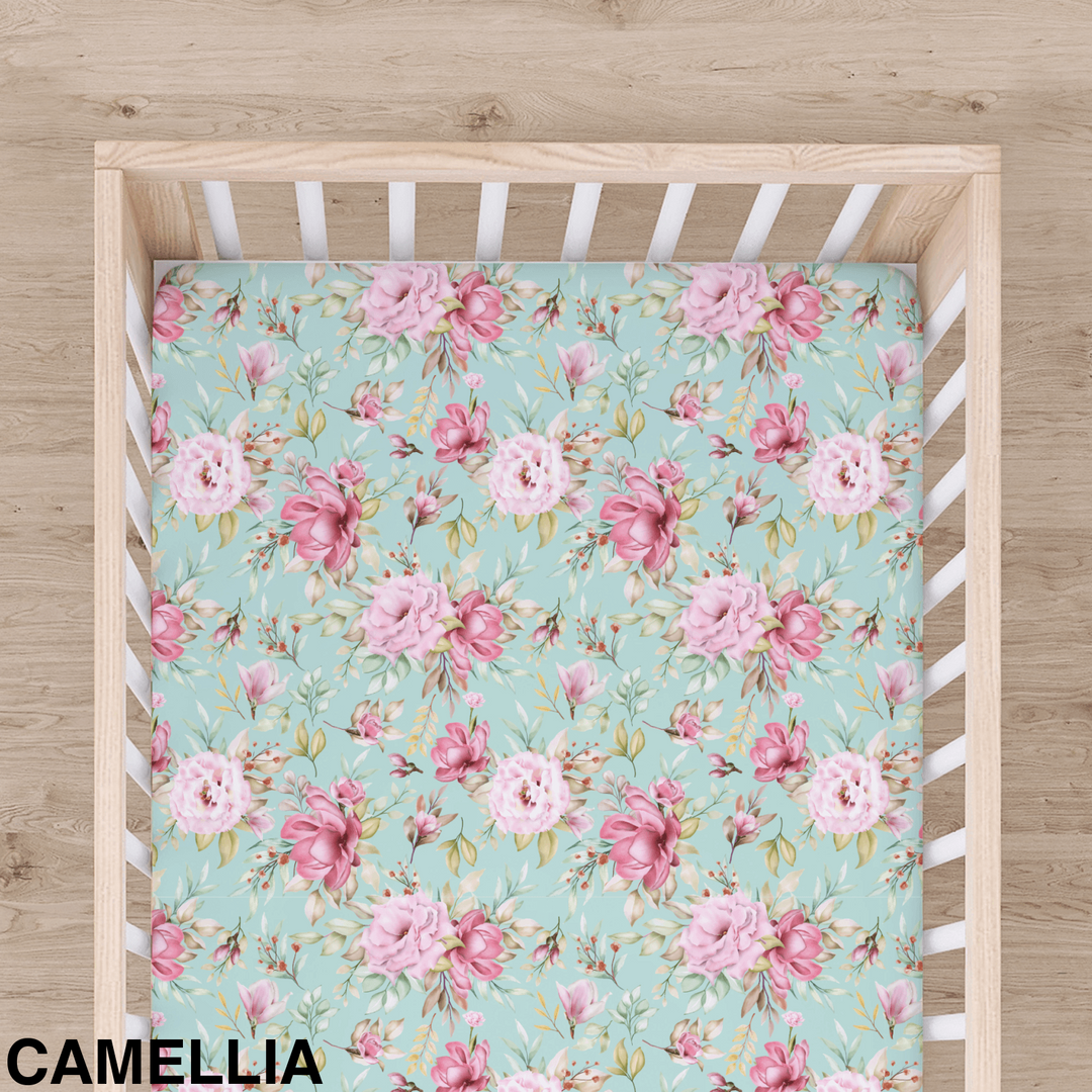 Bamboo Cot Sheet - Assorted Camellia Wraps