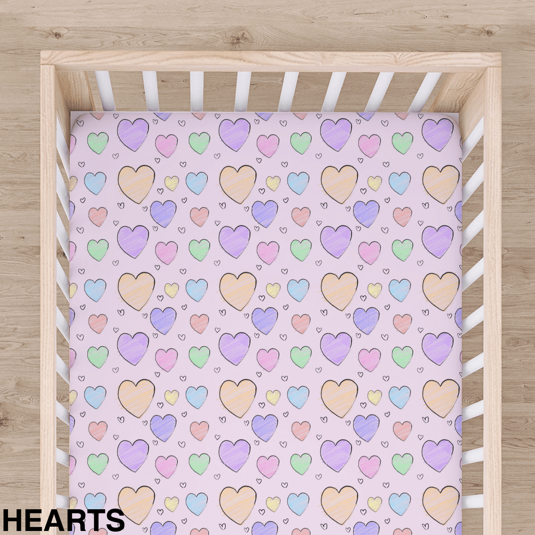 Bamboo Cot Sheet - Assorted Hearts Wraps