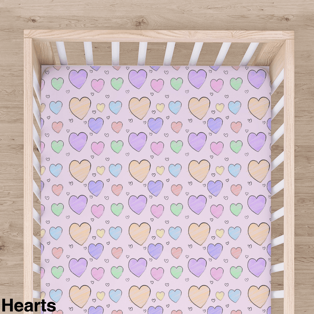 Bamboo Cot Sheet - Assorted Hearts Wraps
