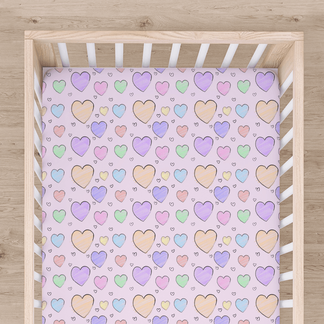 Bamboo Cot Sheet - Assorted Hearts Wraps