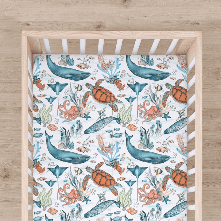 Bamboo Cot Sheet - Assorted Sealife Wraps
