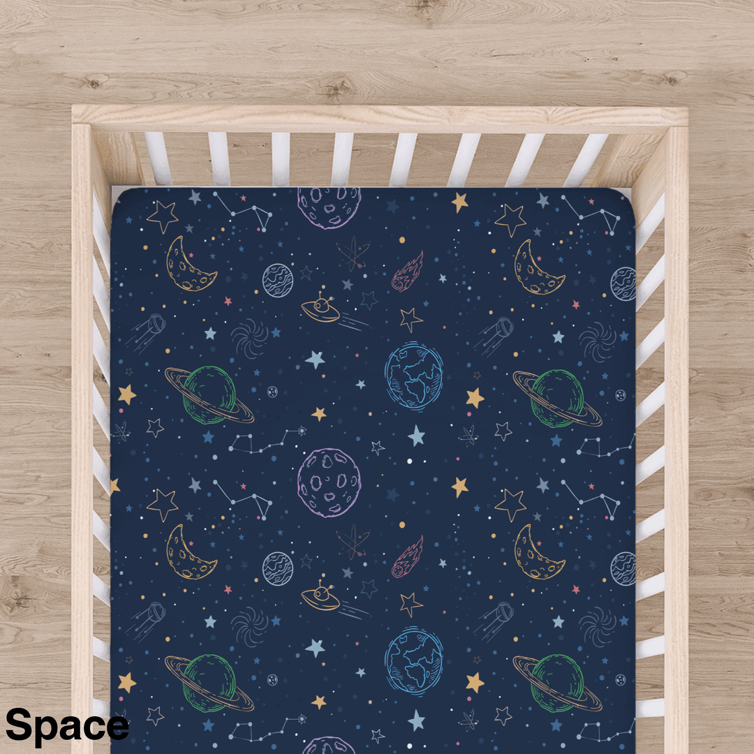 Bamboo Cot Sheet - Assorted Space Wraps