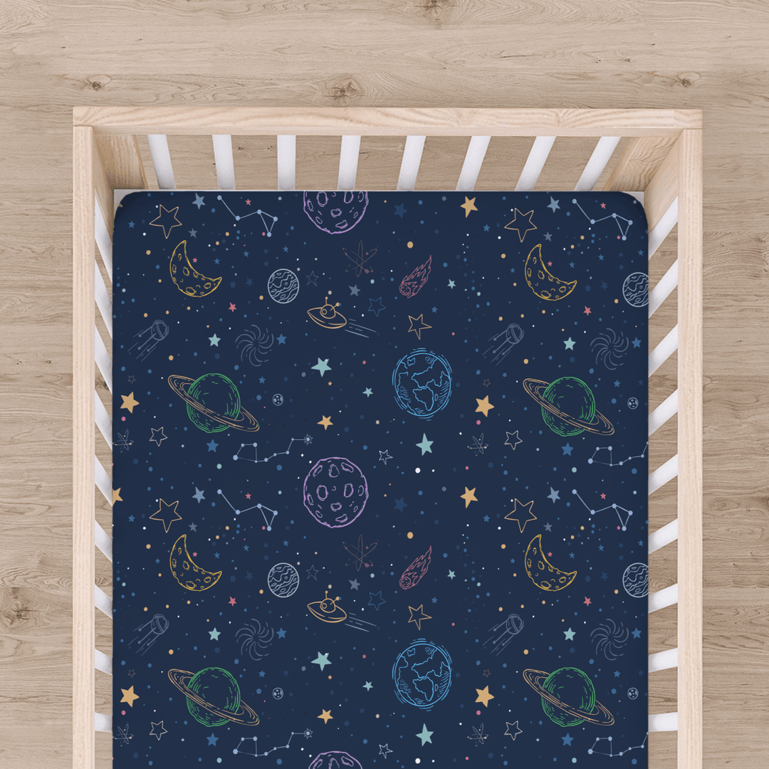 Bamboo Cot Sheet - Assorted Space Wraps