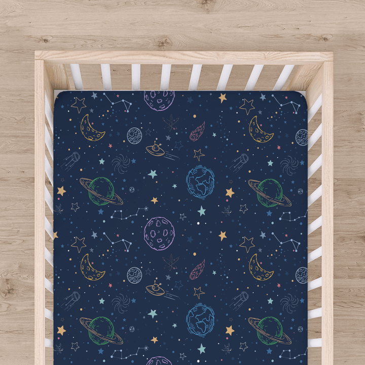 Bamboo Cot Sheet - Assorted Space Wraps