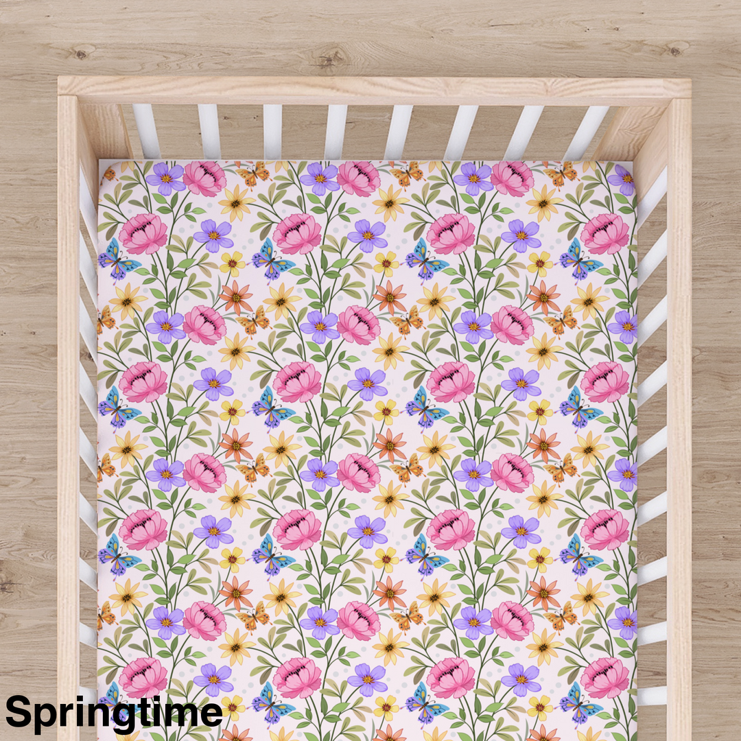 Bamboo Cot Sheet - Assorted Springtime Wraps