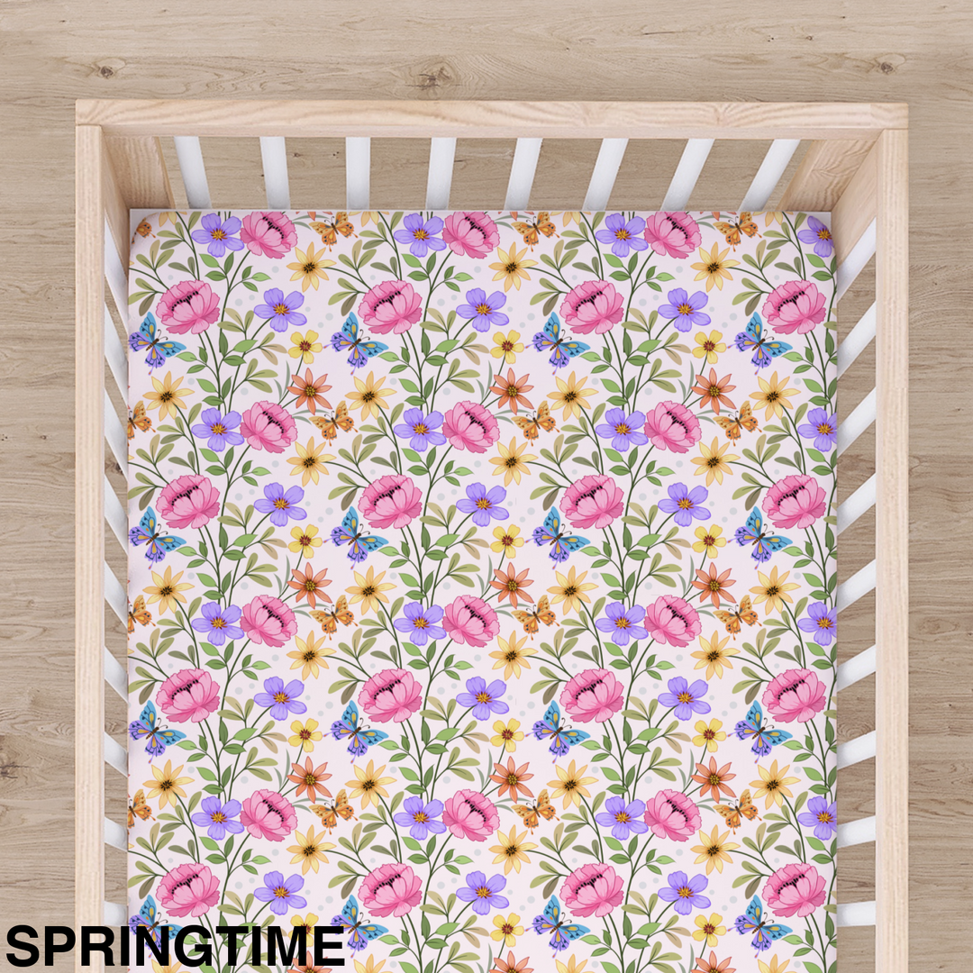 Bamboo Cot Sheet - Assorted Springtime Wraps