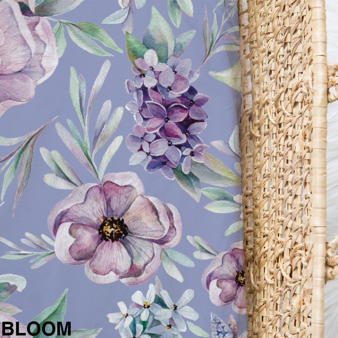 Bamboo Jersey Fitted Bassinet/ Change Mat Cover - Assorted Bloom Wraps