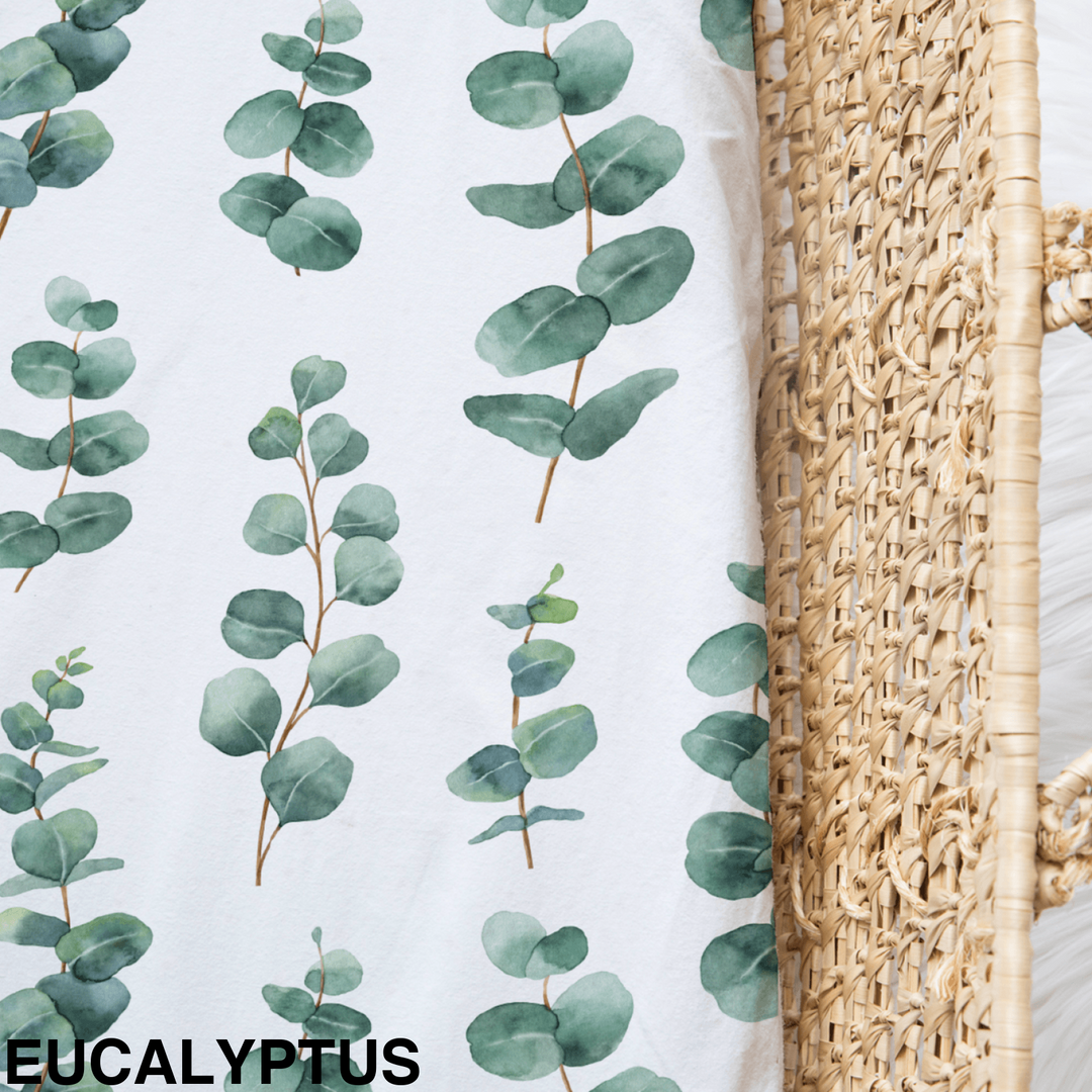 Bamboo Jersey Fitted Bassinet/ Change Mat Cover - Assorted Eucalyptus Wraps