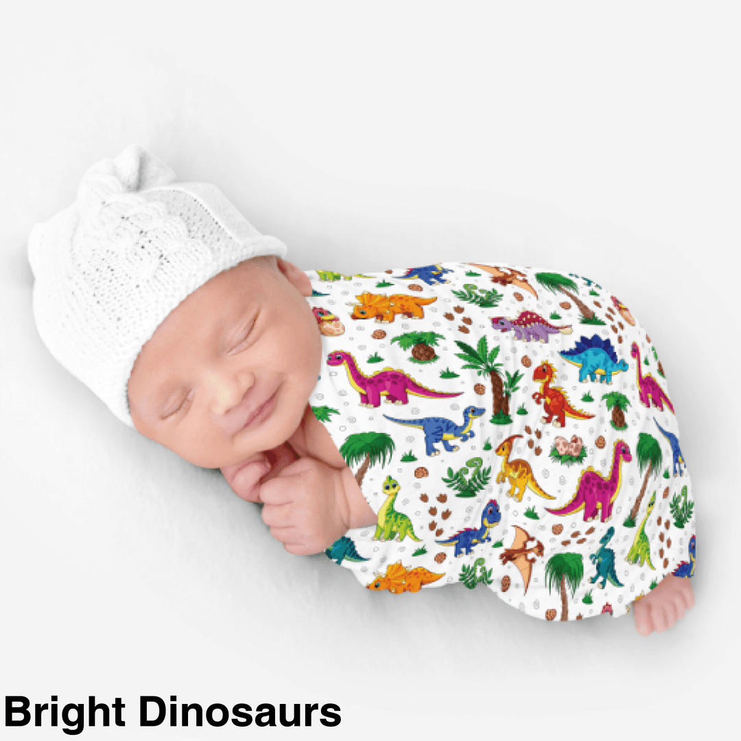 Bamboo Snuggle Stretch Wrap - Assorted Bright Dinosaurs Wraps