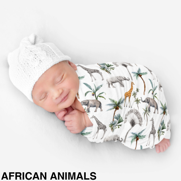 Bamboo Snuggle Stretch Wrap - Assorted African Animals Wraps