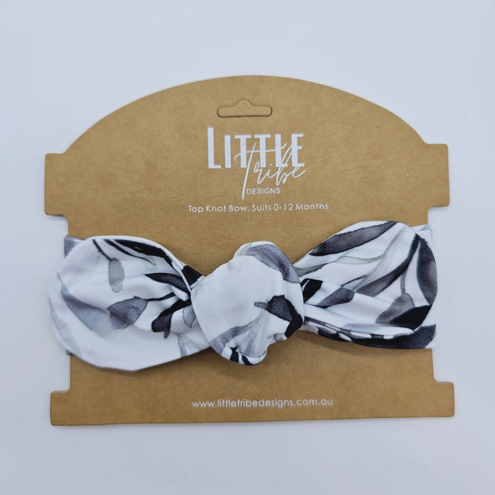 Bamboo Topknot Headband - Assorted Black Leaf Beanies & Headbands